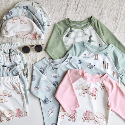 ベビー用水着 ボーイズ水着 7分丈セパレートスイムウェア ラッシュガード【mh0009356】