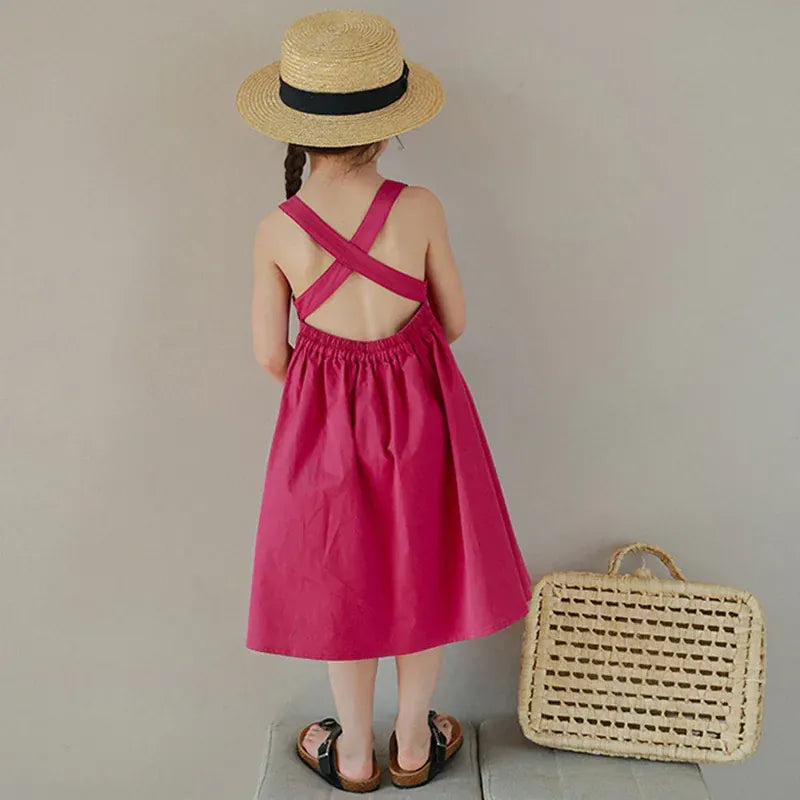 ノースリーブワンピース キッズワンピース ノースリーブAラインワンピース 2カラー【mh0005954】