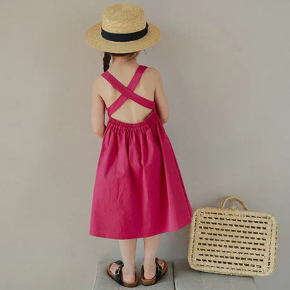 ノースリーブワンピース キッズワンピース ノースリーブAラインワンピース 2カラー【mh0005954】