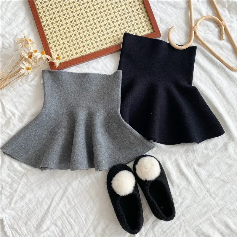 スカート キッズスカート ハイウェストプリーツ/Aラインニットミニスカート【mh0008054】