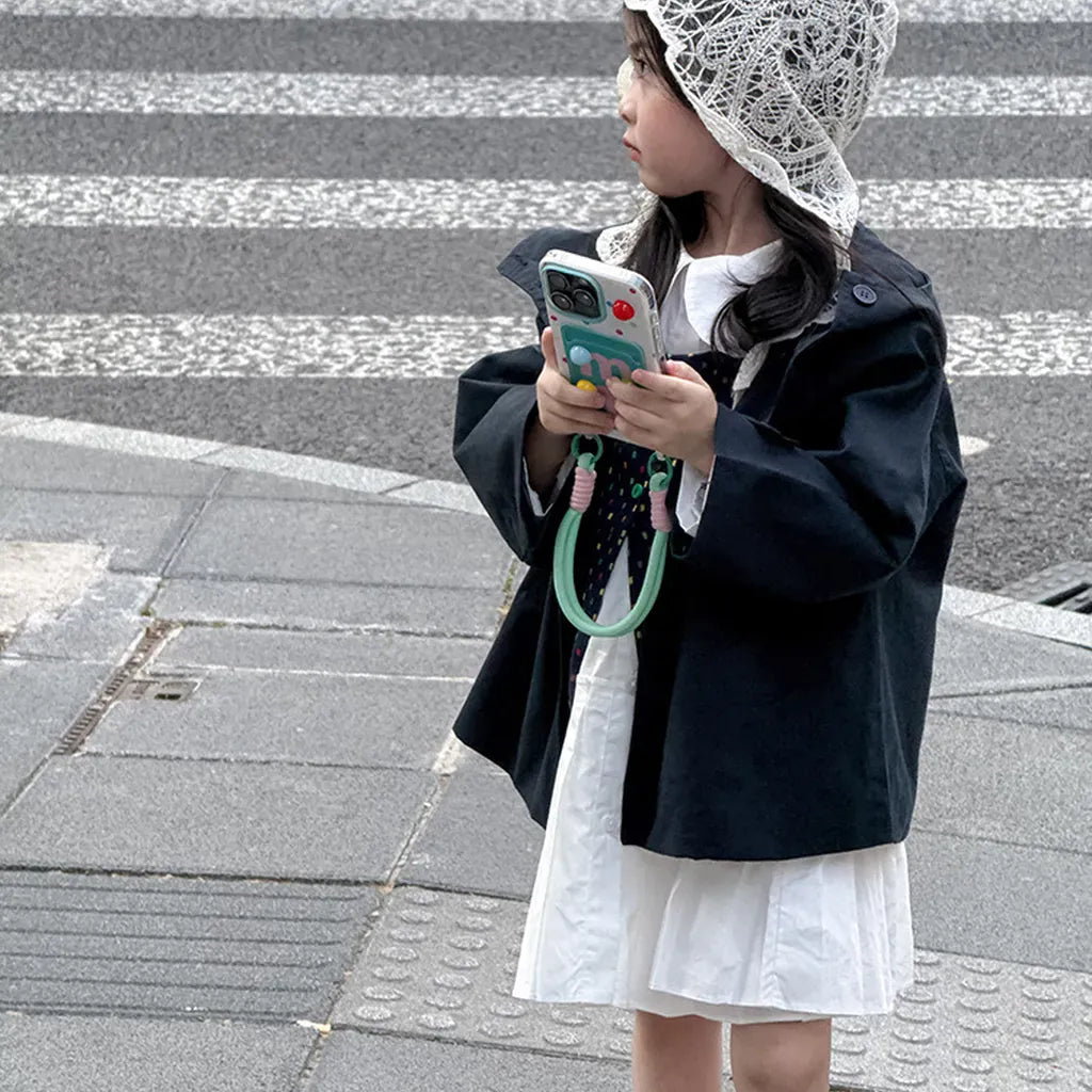 ショートコート・ジャケット・ジャンパー レースフリル付きフードジャケット ゆったりAラインアウター【mh0011057】