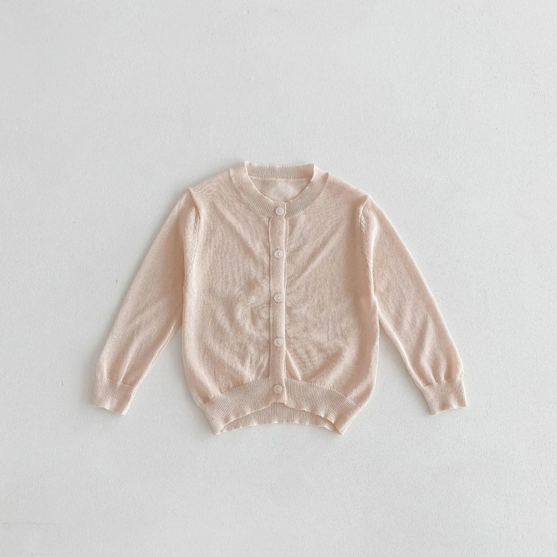 カーディガン・パーカー apricot / 12M  80cm / 取り寄せ（7〜21日） キッズカーディガン サマーカーディガンジャケット 薄手 シンプルベーシック 日除け クーラー冷房対策 5カラー