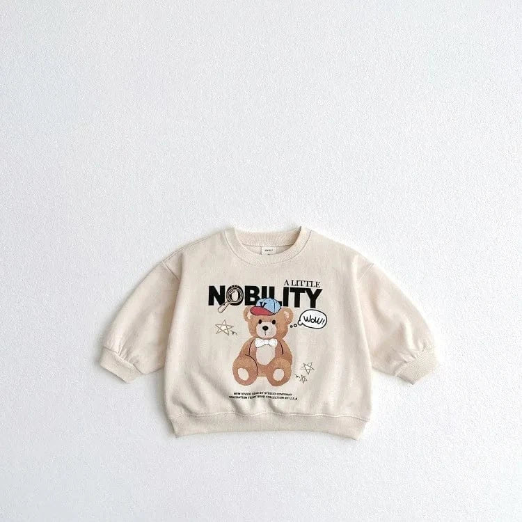 トレーナー・フーディ Apricot / 24M  90CM キッズトップス ベアくまレターロゴプリント長袖スウェットシャツ【mh0008751】