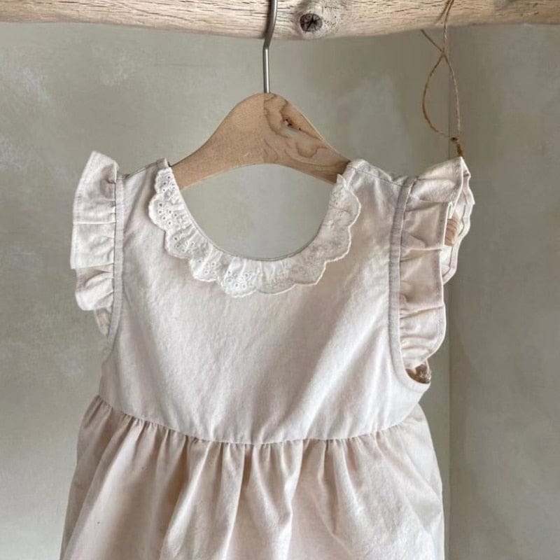 ノースリーブロンパース Apricot / 66cm ベビー フリル フライングスリーブ ロンパース ガールズ 6776