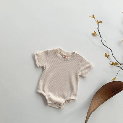 半袖ロンパース Apricot / 66cm ベビー シンプル ベーシック 半袖 ロンパース ユニセックス【mh0002487】