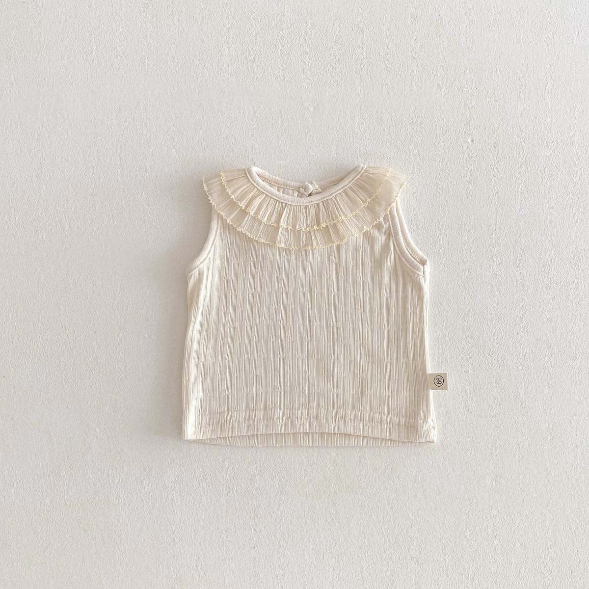 タンクトップ・キャミソール・ノースリーブトップス Apricot / 66cm ラッフル襟ノースリーブTシャツ【mh0010342】