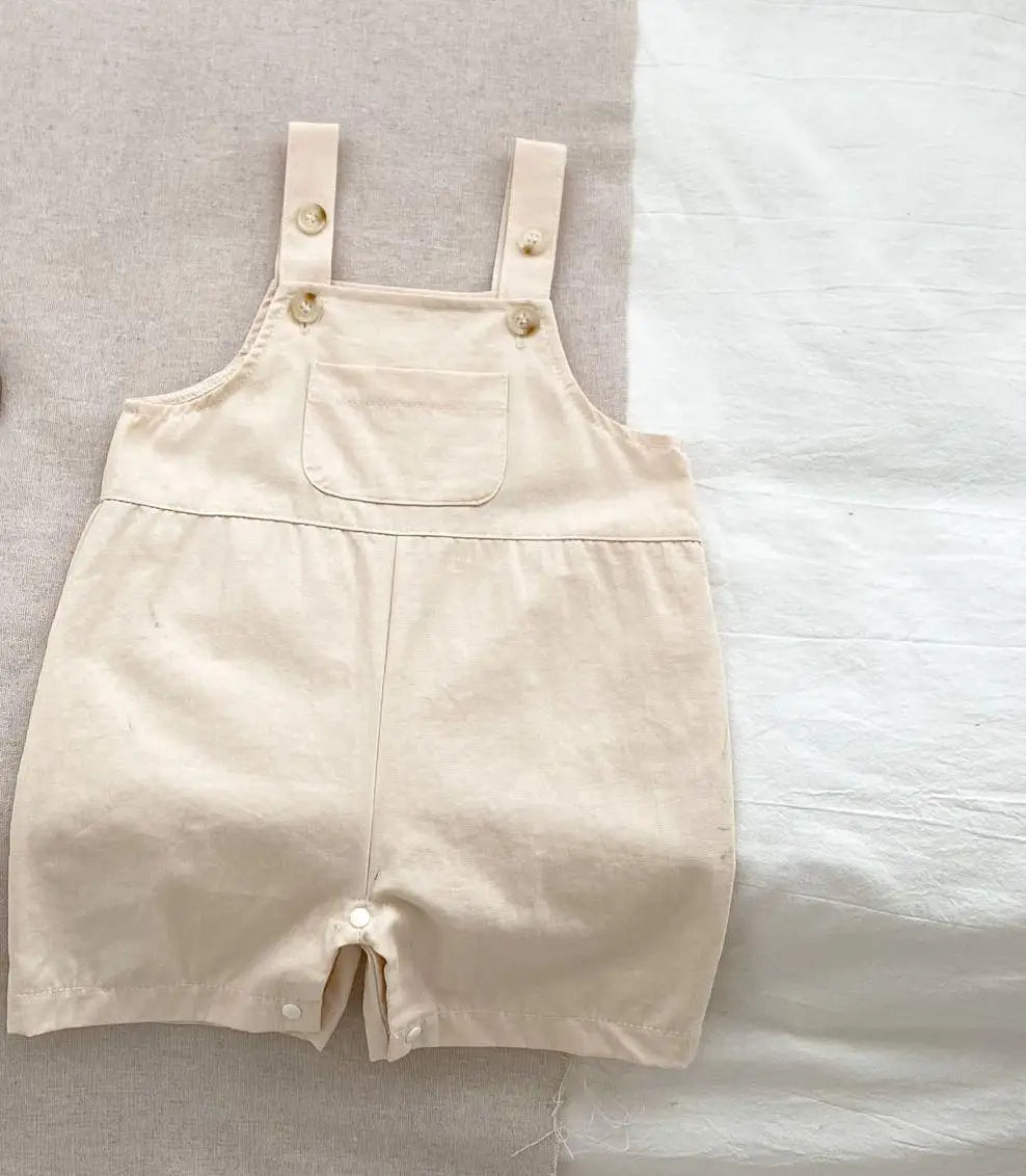 オーバーオール apricot / 6M  66cm ベビーオーバーオール サスペンダーパンツ サロペット 2カラー