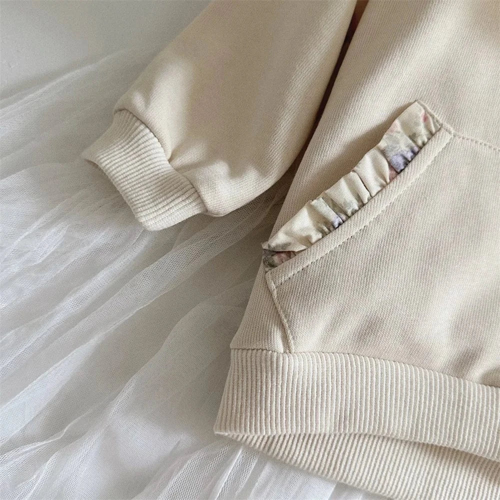 カーディガン・パーカー Apricot / 6M  66CM ベビートップス うさ耳フーディフリルジップアップパーカー アプリコット【mh0006713】