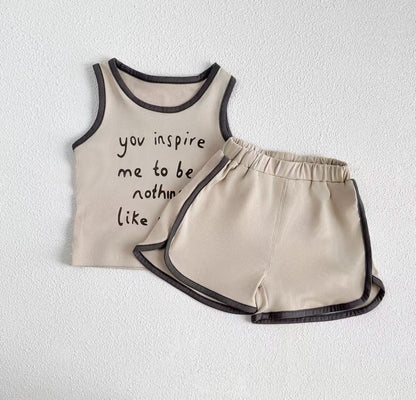 ノースリーブセットアップ Apricot / 73cm tank + edging shorts set【mh0009530】