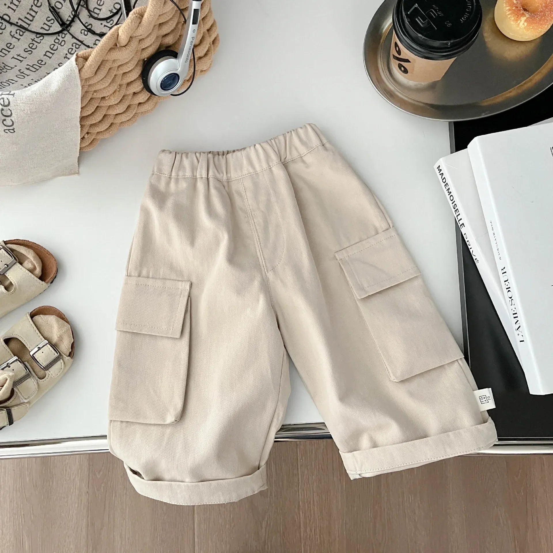 ロングパンツ・スウェットパンツ apricot / 9M  73CM ベビーキッズパンツ シンプルベーシックルーズカーゴパンツ【mh-0008681】