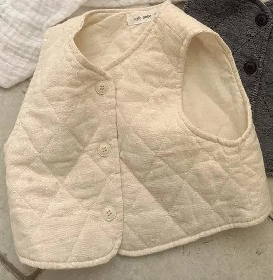 ベスト Apricot / 9M  73CM ベビーベスト キルティング前あきベスト【mh0008508】