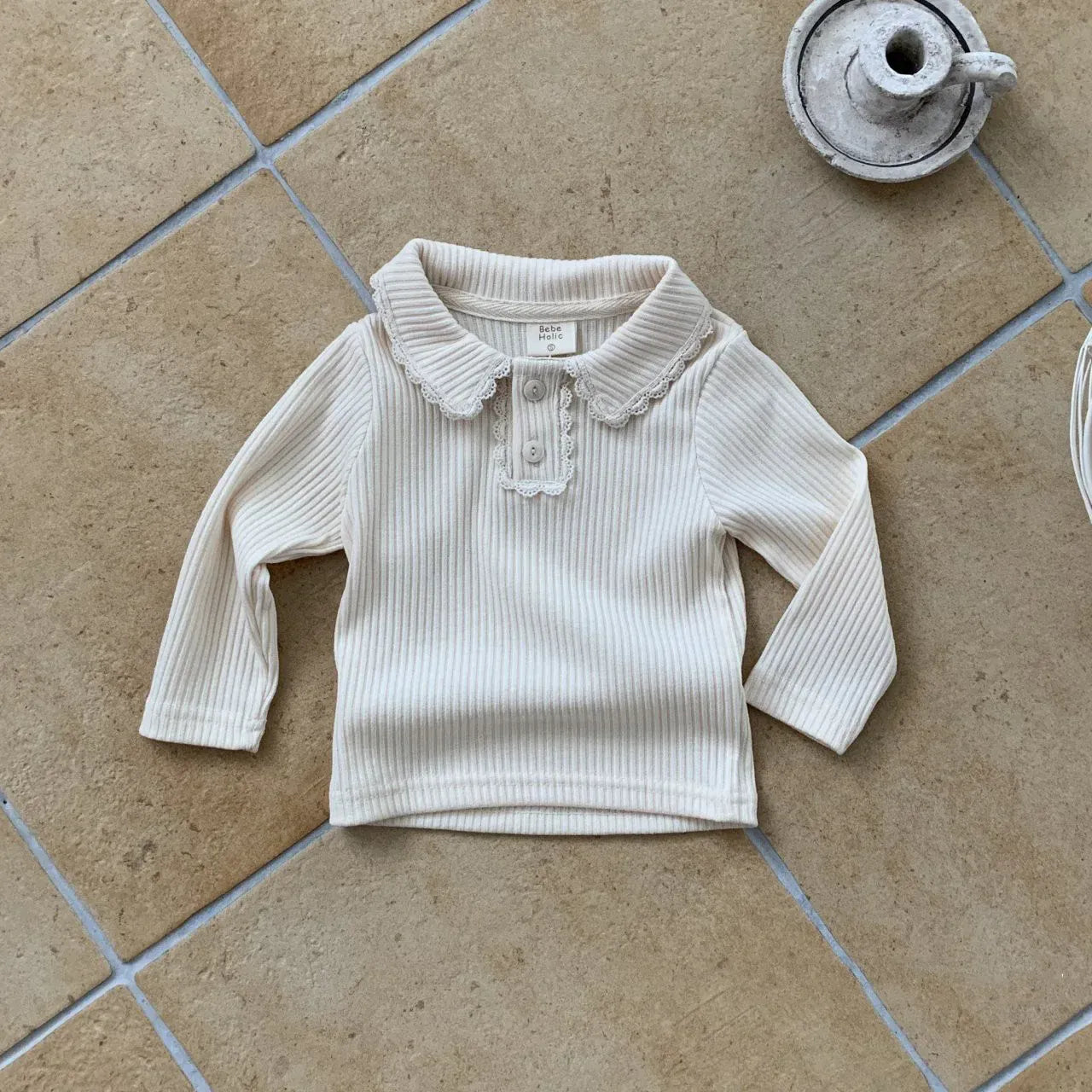 長袖シャツ・ブラウス Apricot / 9M  73CM ベビートップス フリル襟長袖Tシャツカットソー【mh0008026】