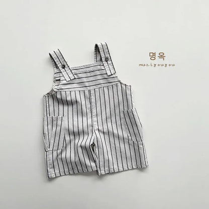 オーバーオール apricot gray / 12M  80cm キッズオーバーオール サロペット ワイドルーズ サスペンダーパンツ 無地/ストライプ