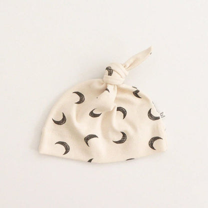 ロンパースセットアップ Apricot moon Hat / 66cm 月ムーン/星スタープリント長袖ボディスーツ+パンツ/とんがりキャップ帽子【mh0010750】