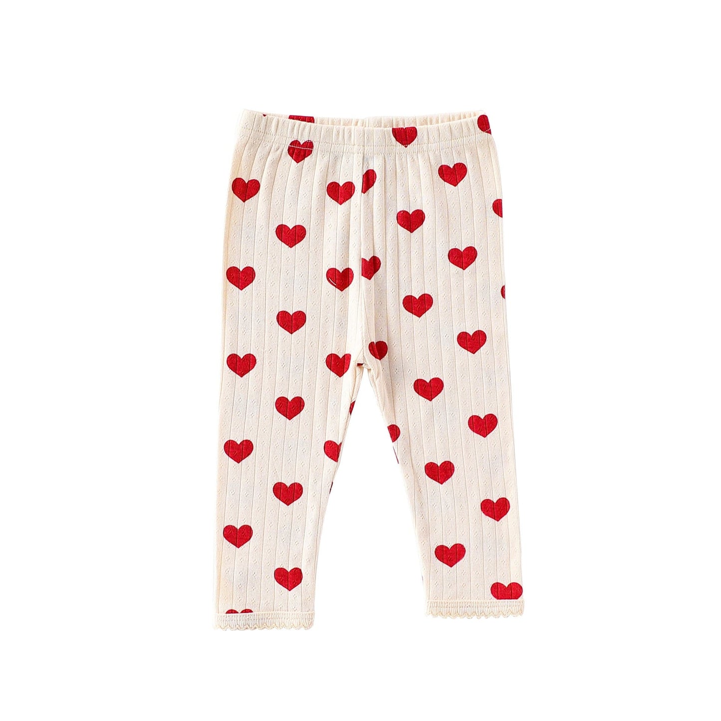 ロンパースセットアップ Apricot Pants / 66cm ハート/リボン長袖肌着ロンパース/ロングパンツ【mh0010732】