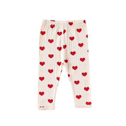 ロンパースセットアップ Apricot Pants / 66cm ハート/リボン長袖肌着ロンパース/ロングパンツ【mh0010732】