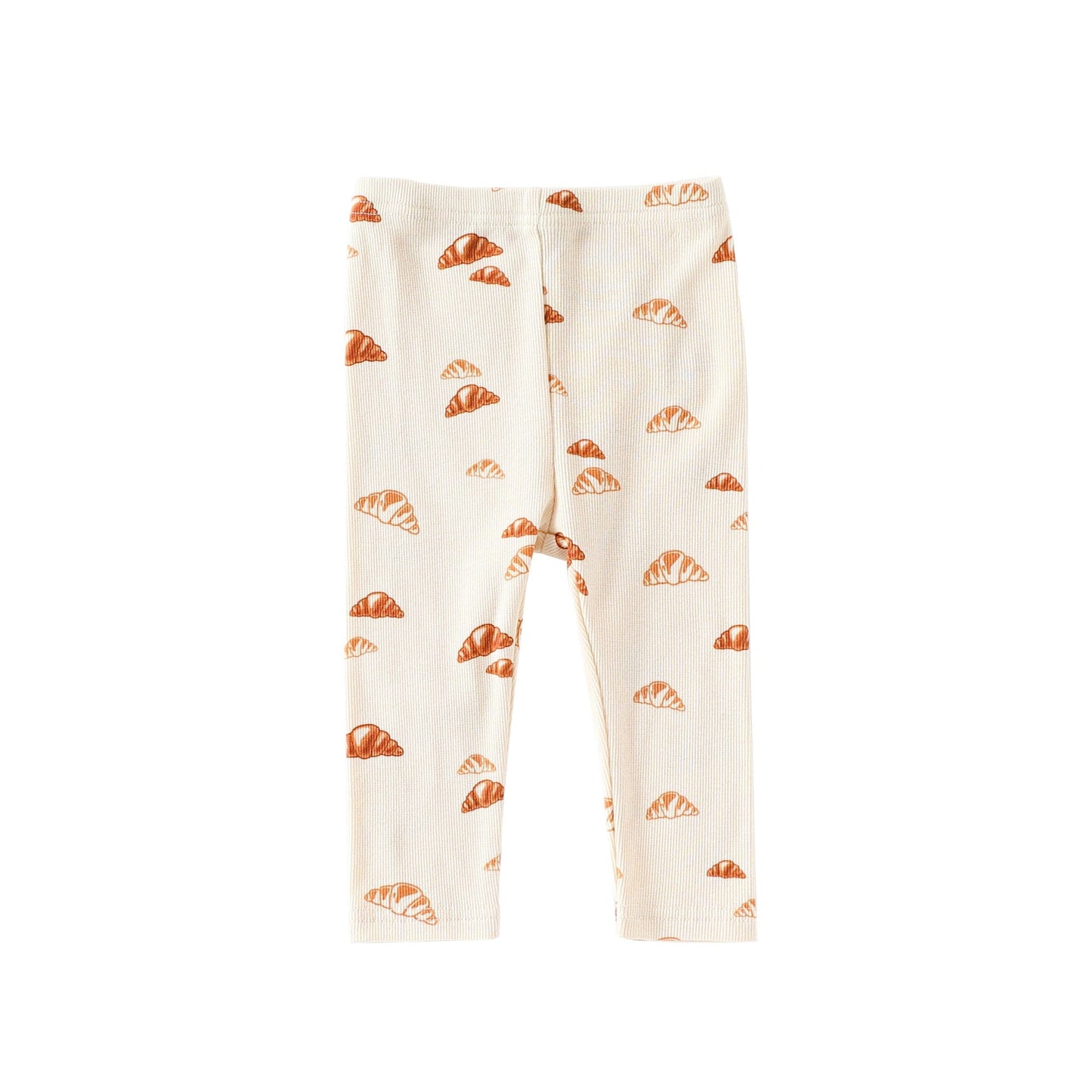 ロンパースセットアップ Apricot Pants / 66cm クロワッサン/バードプリント長袖ボディスーツ/ロングパンツ【mh0010737】