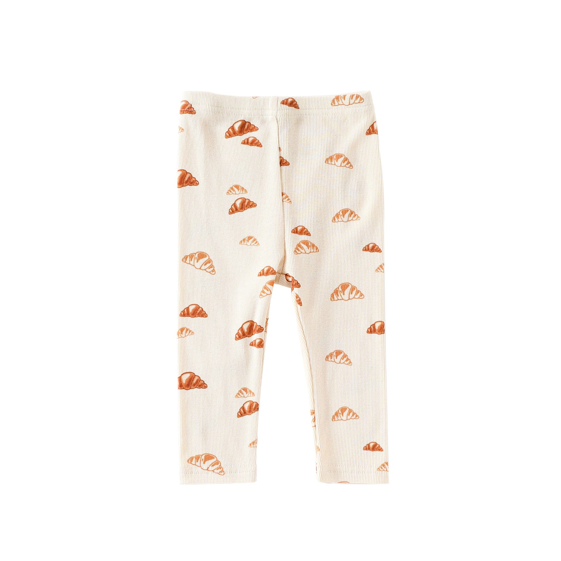 ロンパースセットアップ Apricot Pants / 66cm クロワッサン/バードプリント長袖ボディスーツ/ロングパンツ【mh0010737】