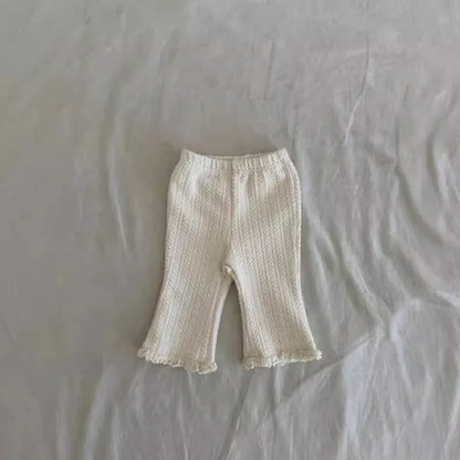 長袖セットアップ apricot Pants / 9M  73CM ベビートップス/パンツ レースフリル丸襟チュニックブラウス/裾レースレギンスパンツ【mh0008264】