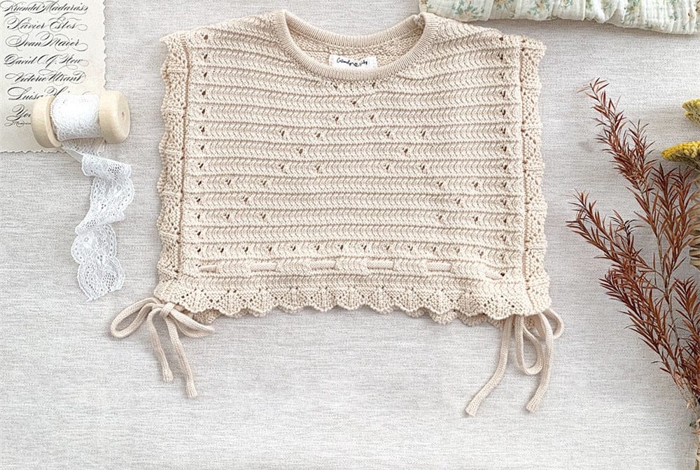 ベスト apricot / S ( 80-100CM) ベビー キッズ ニット ベスト ショール