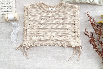 ベスト apricot / S ( 80-100CM) ベビー キッズ ニット ベスト ショール