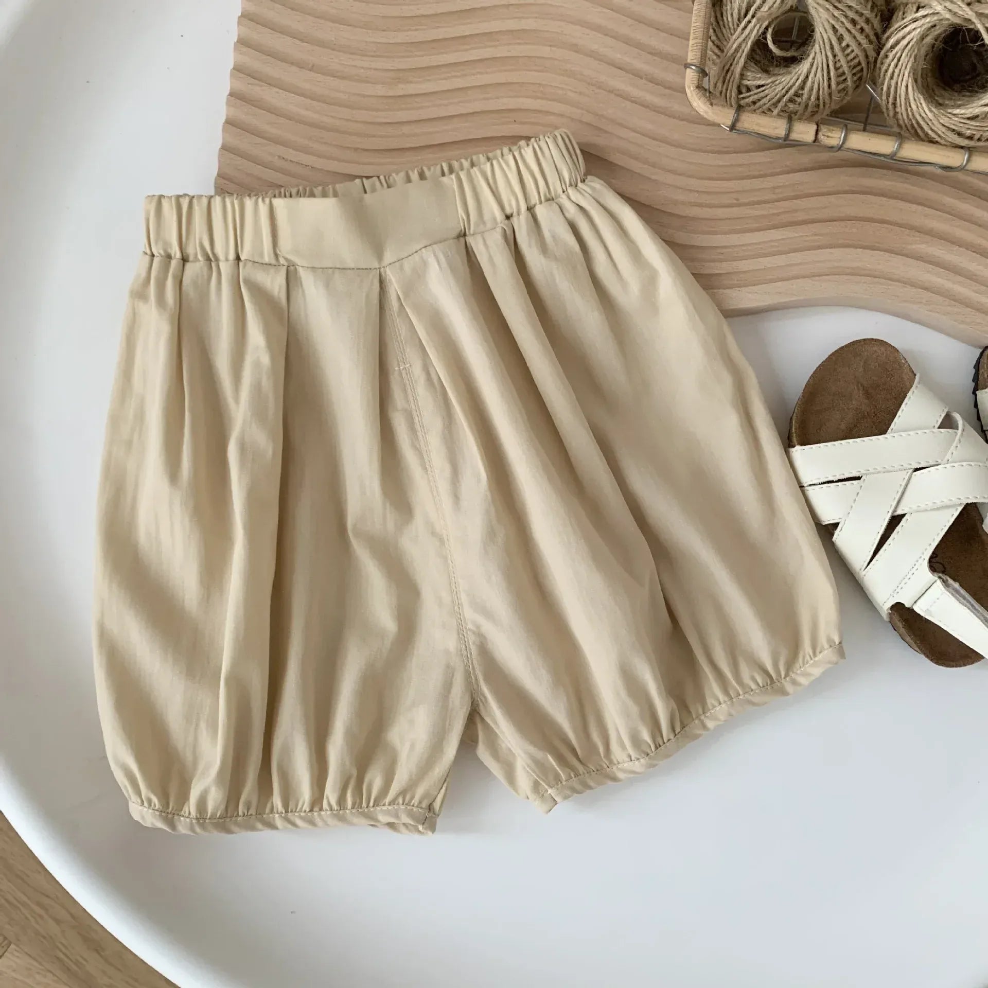 半袖セットアップ apricot shorts / 9M  73CM キッズトップス/パンツ 半袖プリントTシャツ/バルーンショートパンツ パンブレッドプリント 2カラー【mh0005454】