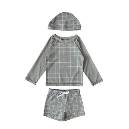 ベビー用水着 Army Green / 80cm ボーイズ水着 長袖セパレートスイムウェア ラッシュガード【mh0009296】