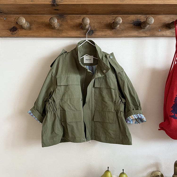 ショートコート・ジャケット・ジャンパー Army Green / 90cm マルチポケットワークジャケットコート【mh0011029】