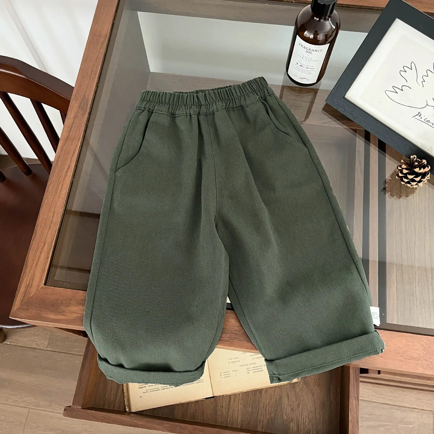 ロングパンツ・スウェットパンツ Army Green / 9M  73CM キッズパンツ シンプルルーズロングパンツ【mh0008707】