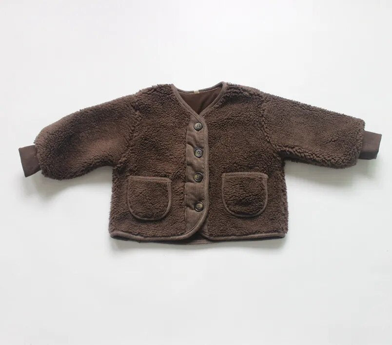 ショートコート・ジャケット・ジャンパー Auburn / 80cm / 取り寄せ（7〜35日） キッズアウター フリースジャケット コート ジャンパー ジャケット ベージュ ブラウン 2カラー ユニセックス 男の子 女の子 子供服