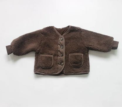 ショートコート・ジャケット・ジャンパー Auburn / 80cm / 取り寄せ（7〜35日） キッズアウター フリースジャケット コート ジャンパー ジャケット ベージュ ブラウン 2カラー ユニセックス 男の子 女の子 子供服