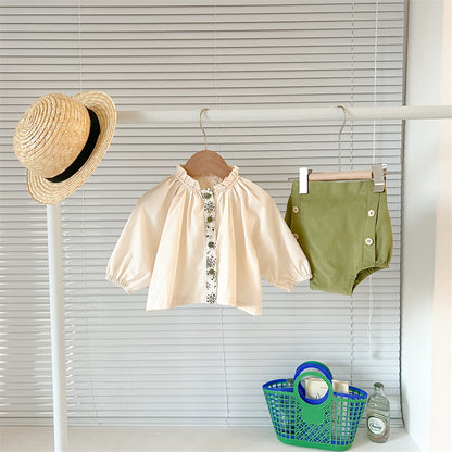 長袖セットアップ Avocado Cotton Shirt Shorts Set アボカド柄 セットアップ ブラウス ブルマ【mh0012238】