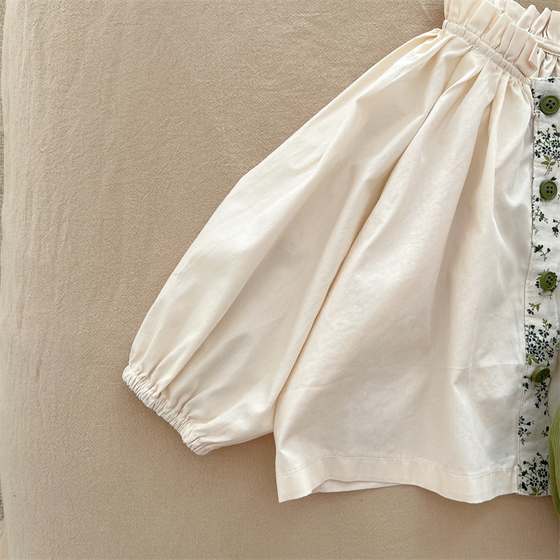 長袖セットアップ Avocado Cotton Shirt Shorts Set アボカド柄 セットアップ ブラウス ブルマ【mh0012238】