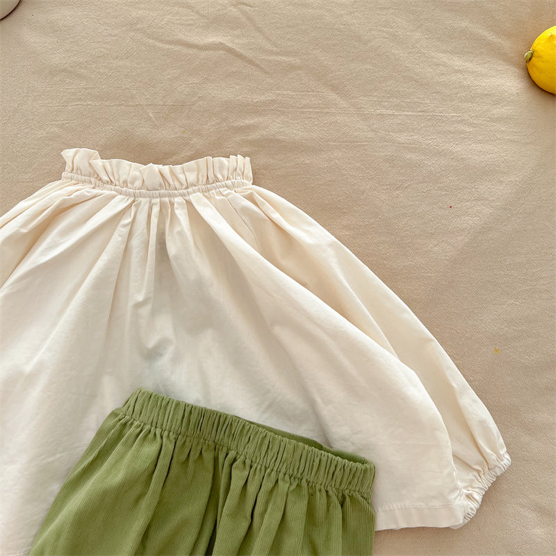 長袖セットアップ Avocado Cotton Shirt Shorts Set アボカド柄 セットアップ ブラウス ブルマ【mh0012238】