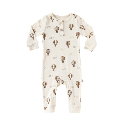 長袖ロンパース Balloon / 66cm チェリー/気球プリント長袖ジャンプスーツロンパース【mh0010723】