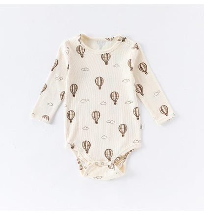 ロンパースセットアップ Balloon Bodysuit / 66cm チェリー/気球プリント長袖ロンパース/パンツ【mh0010721】