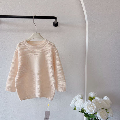 ニット・セーター Beige / 110cm 3-4y キッズトップス ハートニットセーター 2カラー【mh0007268】