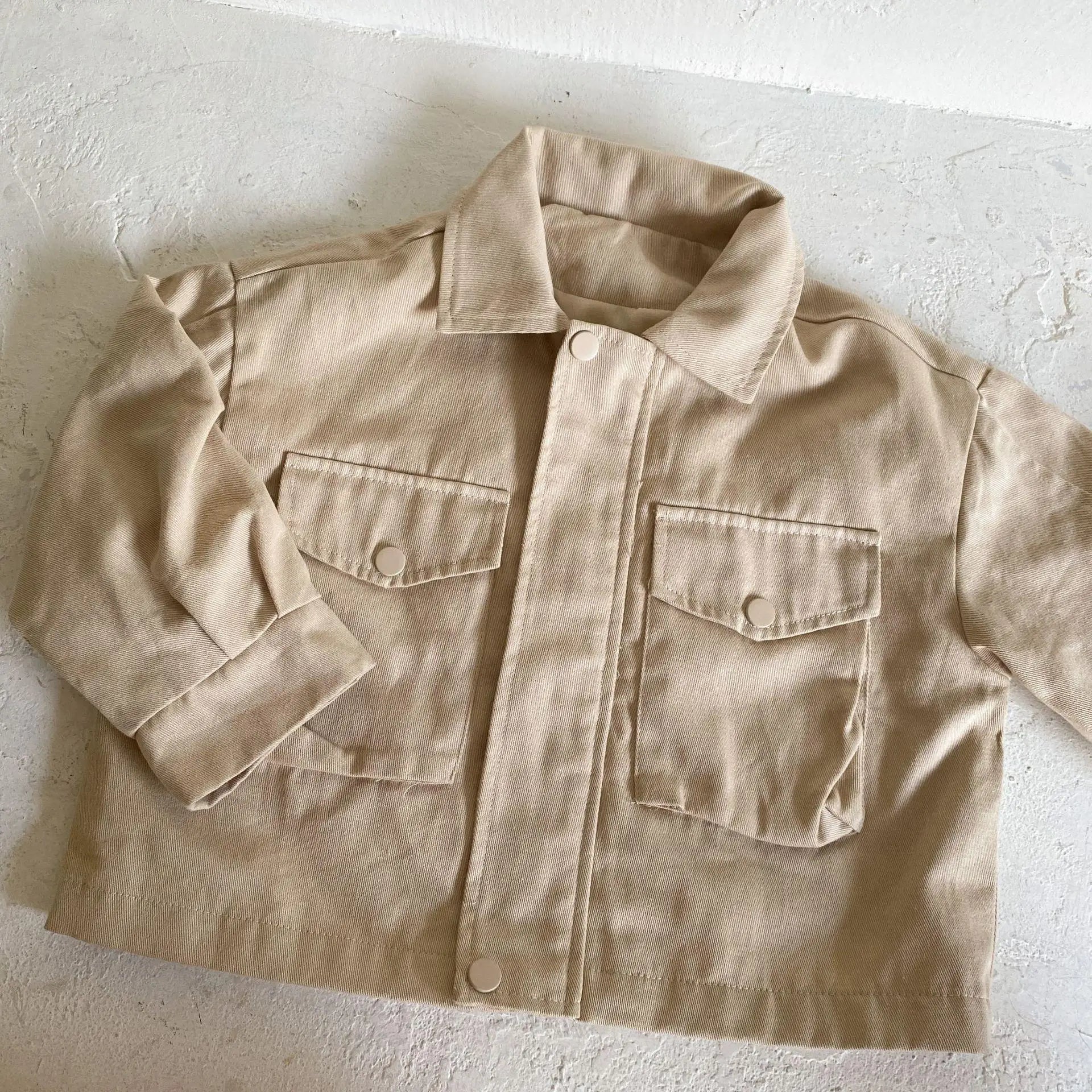 ショートコート・ジャケット・ジャンパー beige / 12M  80cm キッズアウター 襟付きジャケット レトロコート 2カラー