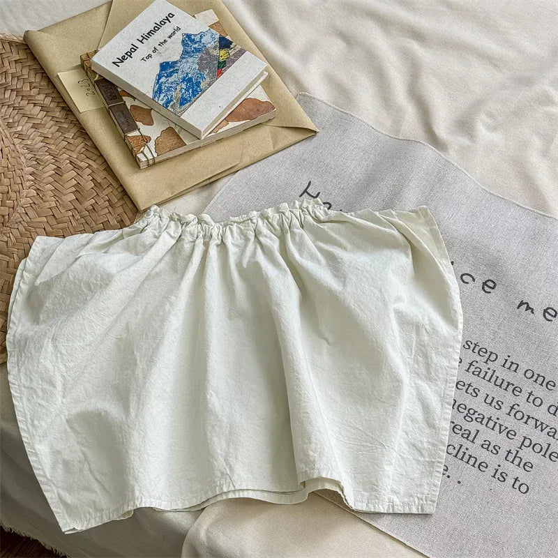 半袖シャツ・ブラウス beige / 12M  80cm キッズトップス 半袖ルーズブラウス シンプルベーシック 2カラー