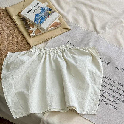 半袖シャツ・ブラウス beige / 12M  80cm キッズトップス 半袖ルーズブラウス シンプルベーシック 2カラー