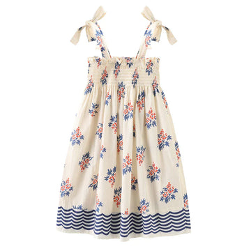 ノースリーブワンピース Beige / 2-3 Years 90cm ☺︎ キッズワンピース キャミソール サマードレス フラワー花柄プリント