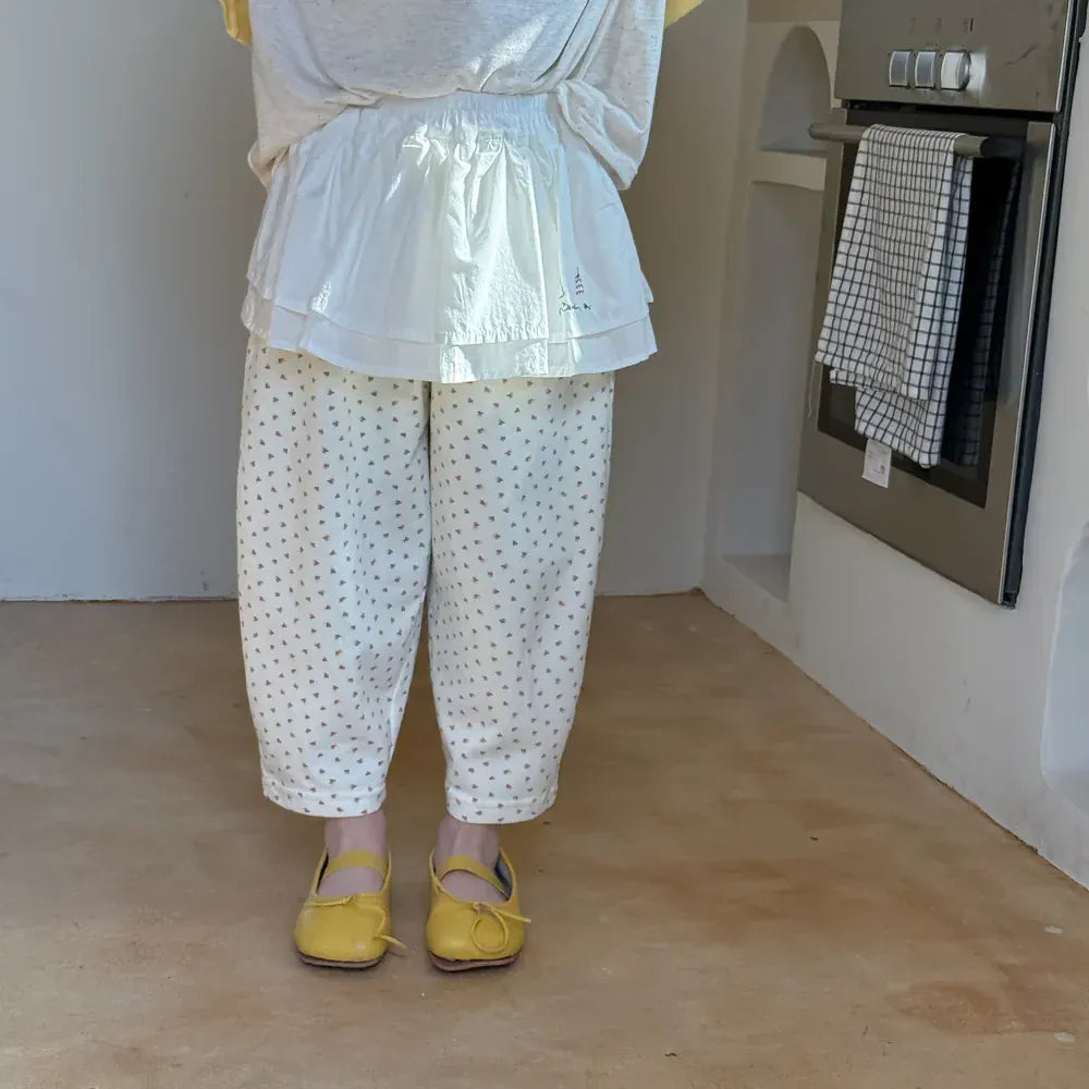 ロングパンツ・スウェットパンツ Beige / 24M (90) キッズパンツ エプロンフリルドッキングルーズロングパンツ【mh0008886】