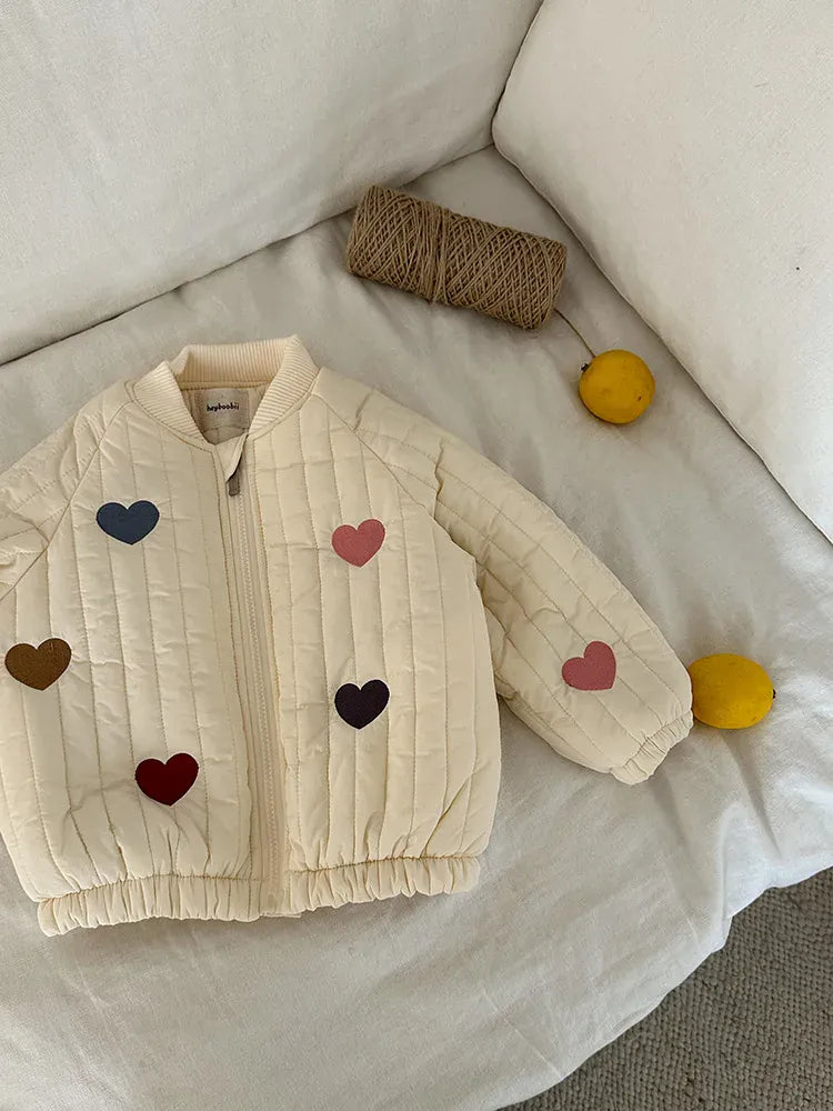 ショートコート・ジャケット・ジャンパー Beige / 24M  90CM キッズアウター バック刺繍キルティングパデッドブルゾンジャケット【mh0008226】