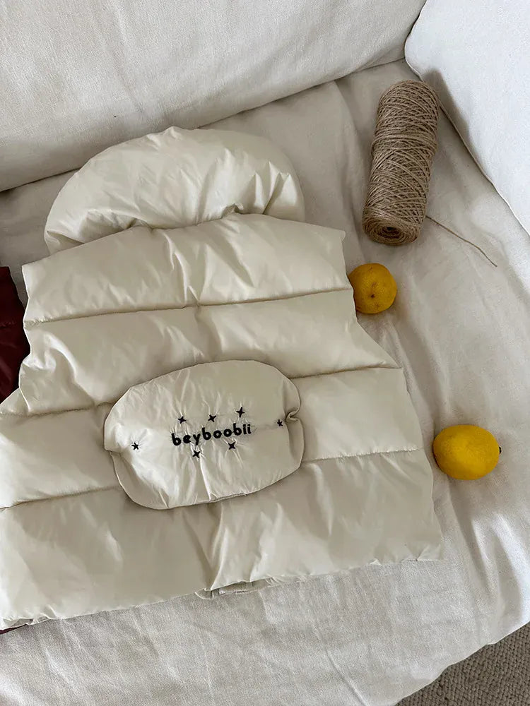 ベスト Beige / 24M  90CM キッズベスト バック刺繍襟付きアウターベスト【mh0008228】