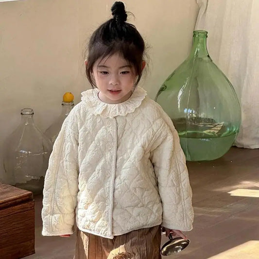 ショートコート・ジャケット・ジャンパー Beige / 24M  90CM キッズアウター 刺繍キルティングパデッドコートジャケット【mh0008247】
