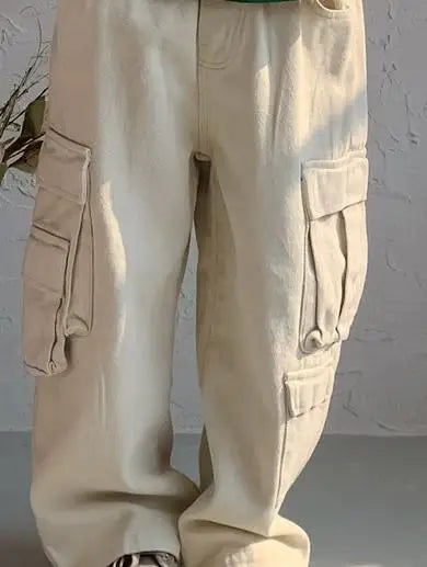 ロングパンツ・スウェットパンツ beige / 2T  90cm キッズパンツ コットンブレンド カーゴパンツ ルーズ ペインターパンツ ロングパンツ ベージュ/ピンク/2カラー