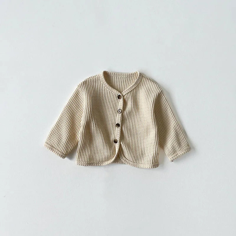 カーディガン・パーカー Beige / 66cm ベビーカーディガン ワッフル シンプルベーシック カーディガンジャケット 3カラー【mh0004153】