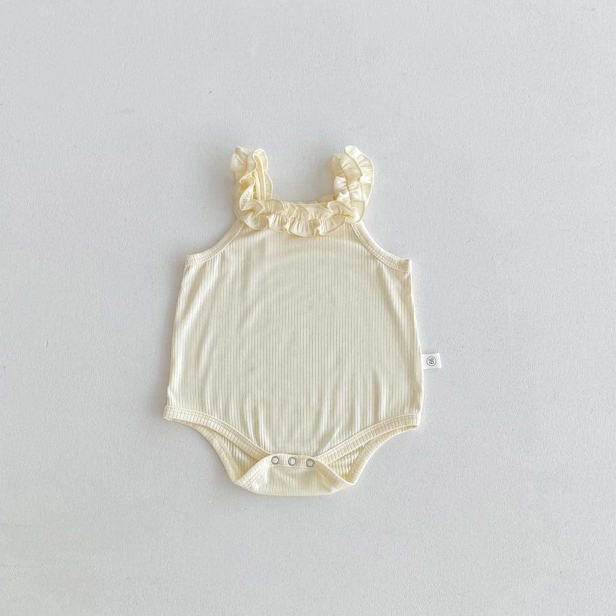 ノースリーブロンパース Beige / 66cm フリルキャミソールロンパース【mh0010305】