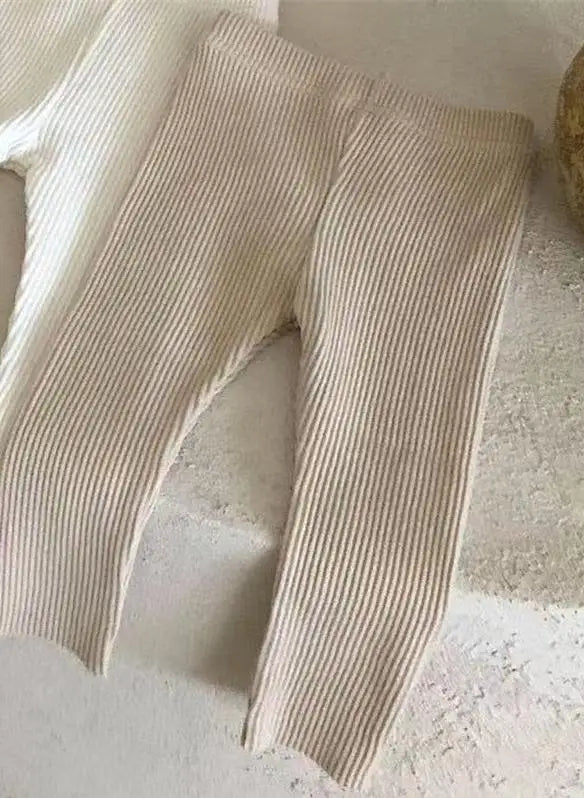 レギンスパンツ beige / 6M  66cm ベビーパンツ リブレギンスパンツ シンプルベーシック