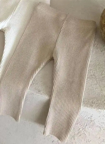 レギンスパンツ beige / 6M  66cm ベビーパンツ リブレギンスパンツ シンプルベーシック